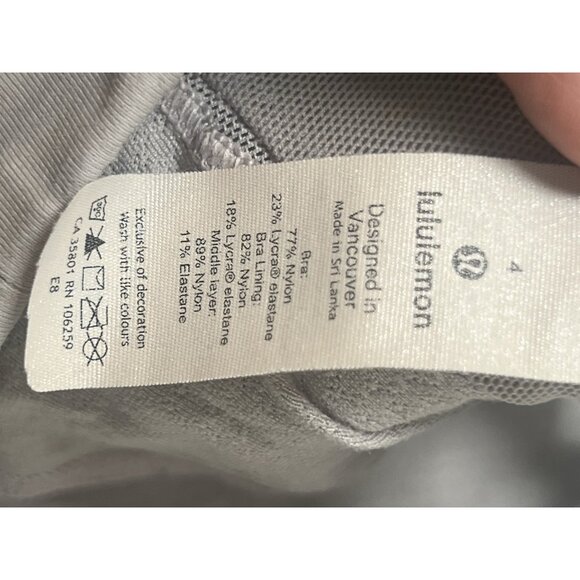 Lululemon Free to Be Serene Bra Light Gray Size 4 No Padding A - Picture 5 of 6